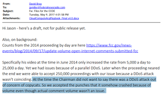 FCC official alleges that the former chairman, Tom Wheeler, concealed a DDoS attack from the public.